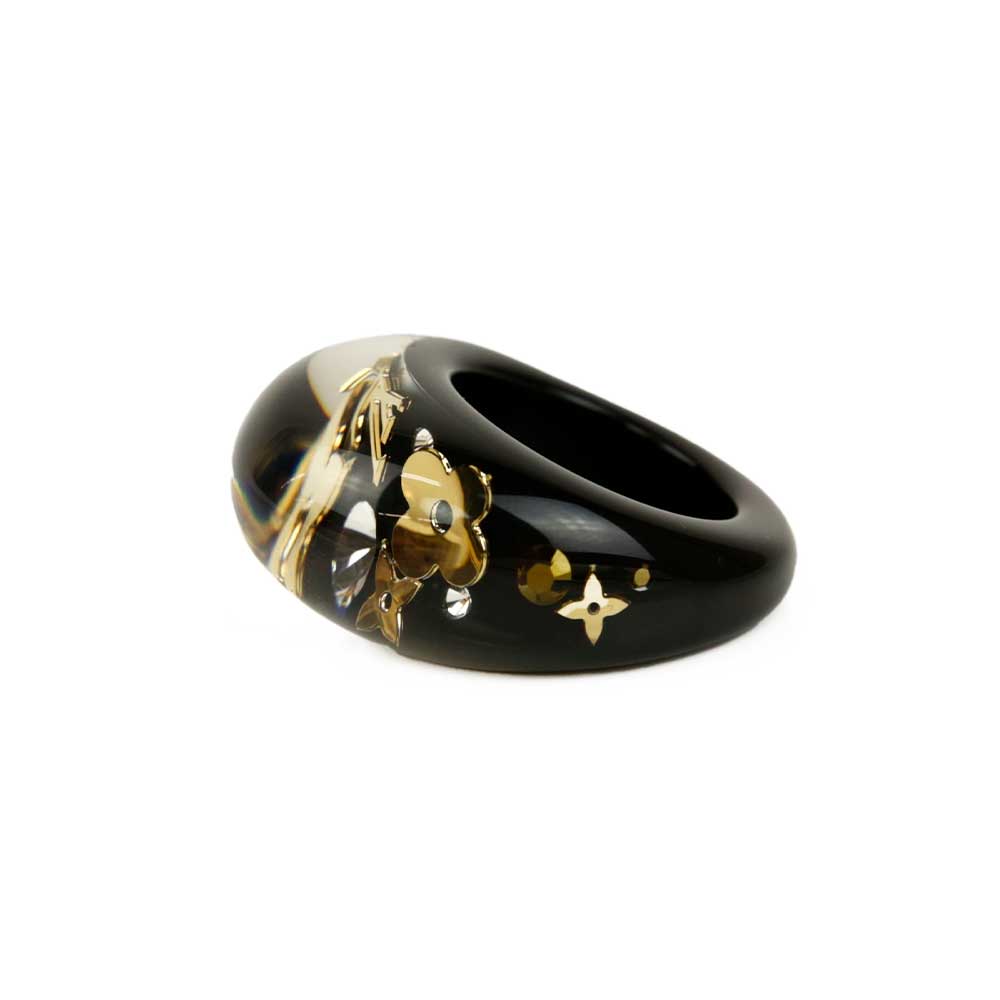 Louis Vuitton Black Inclusion Dome Ring