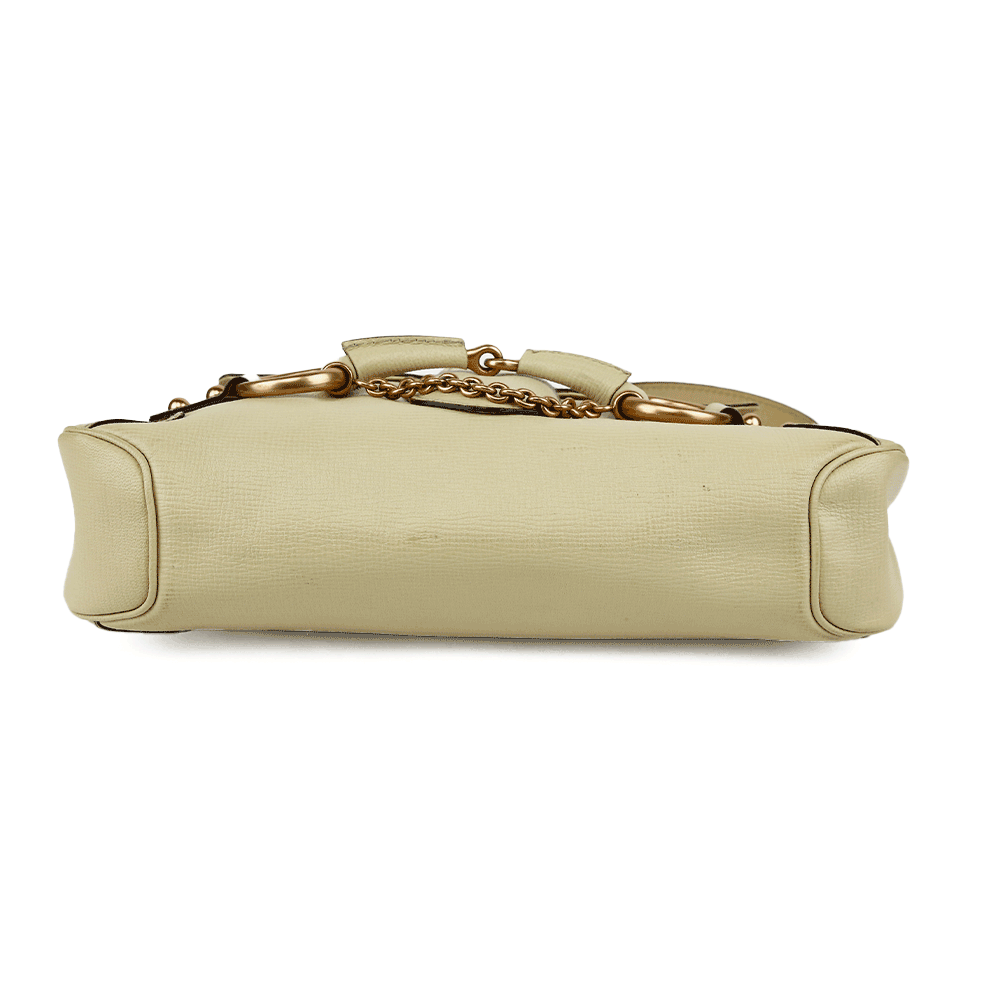 base view of Gucci Cream Leather Horsebit Chain Shoulder Bag