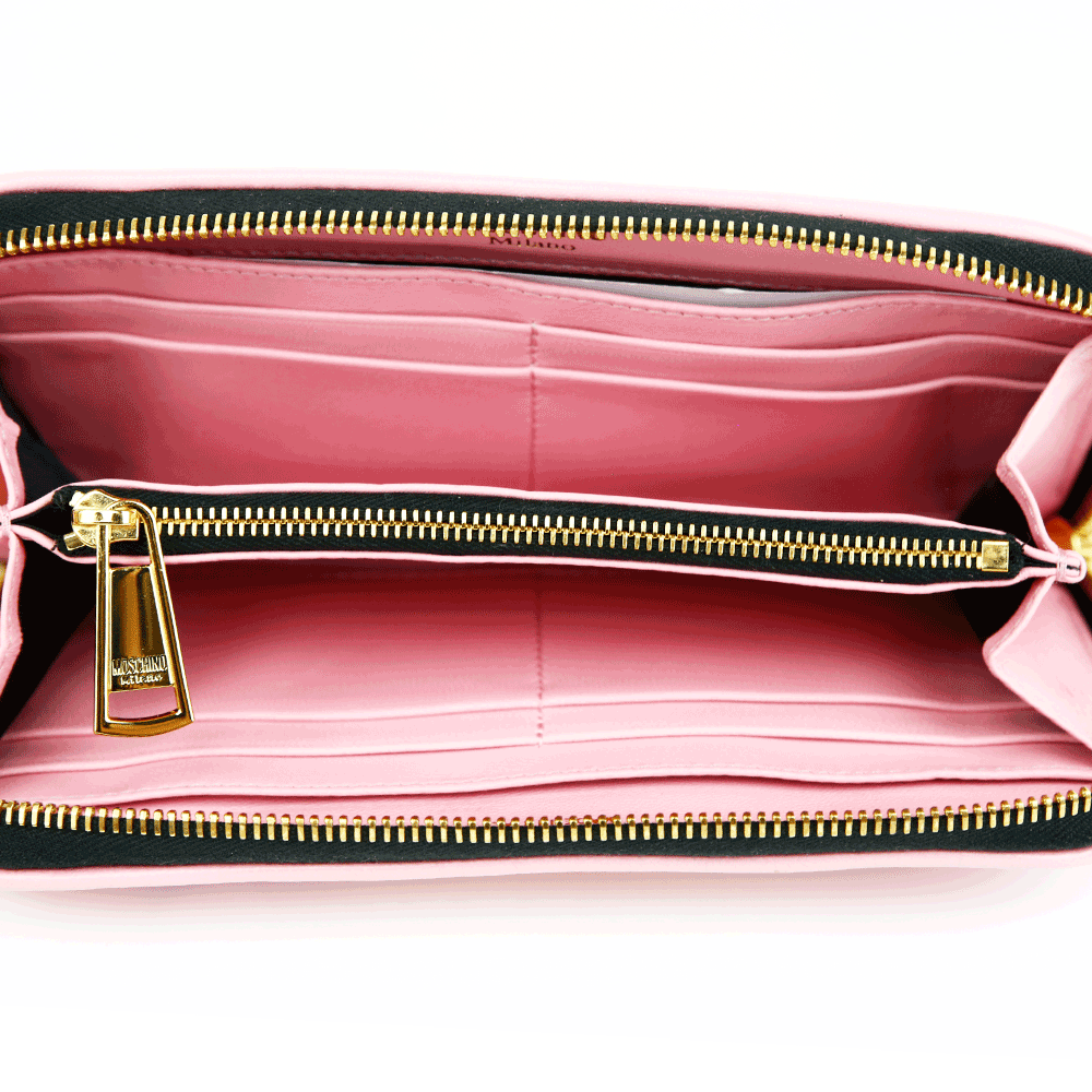 Moschino Pink Quilted Leather Wallet