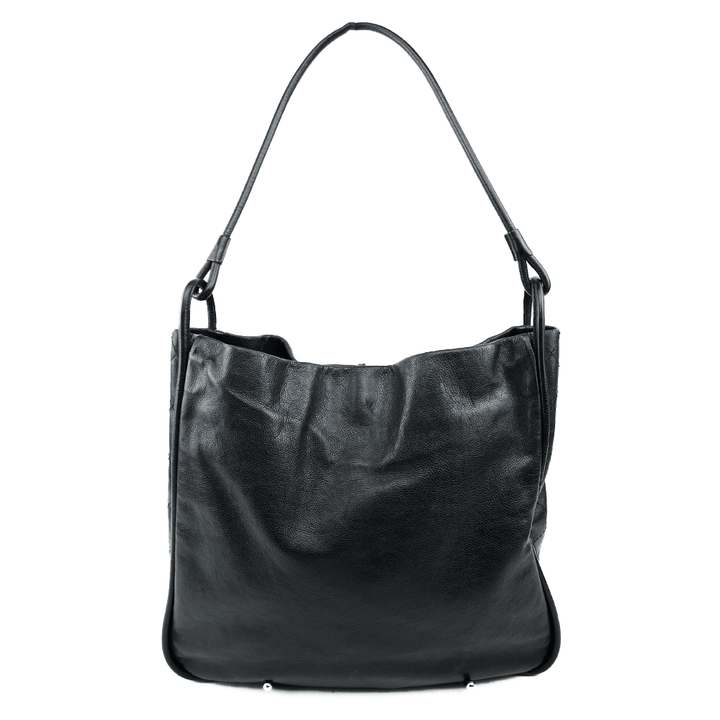 back view of Chanel Black Calfskin Coco Curve Hobo