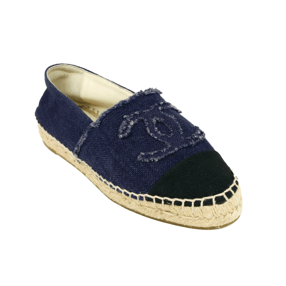 Chanel Blue Canvas CC Espadrilles