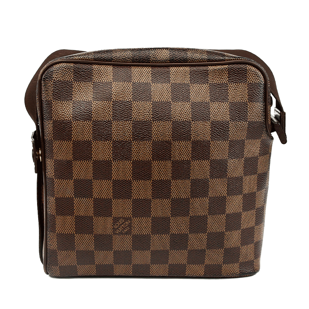 back view of Louis Vuitton Damier Ebene Coated Canvas Olav PM Messenger Bag