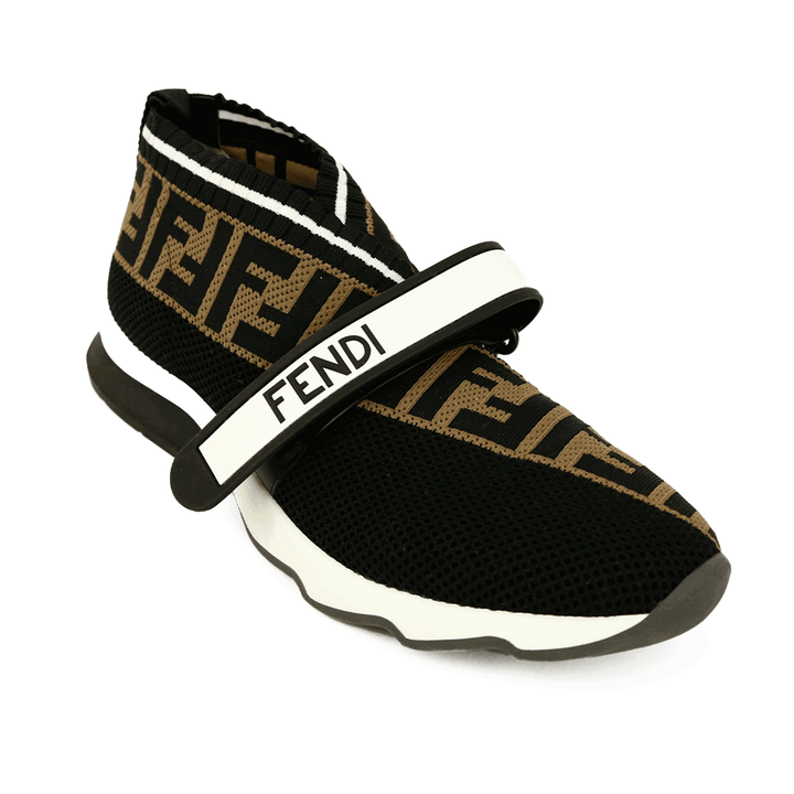 sid eview of Fendi Rockoko FF Knit Sock Sneakers