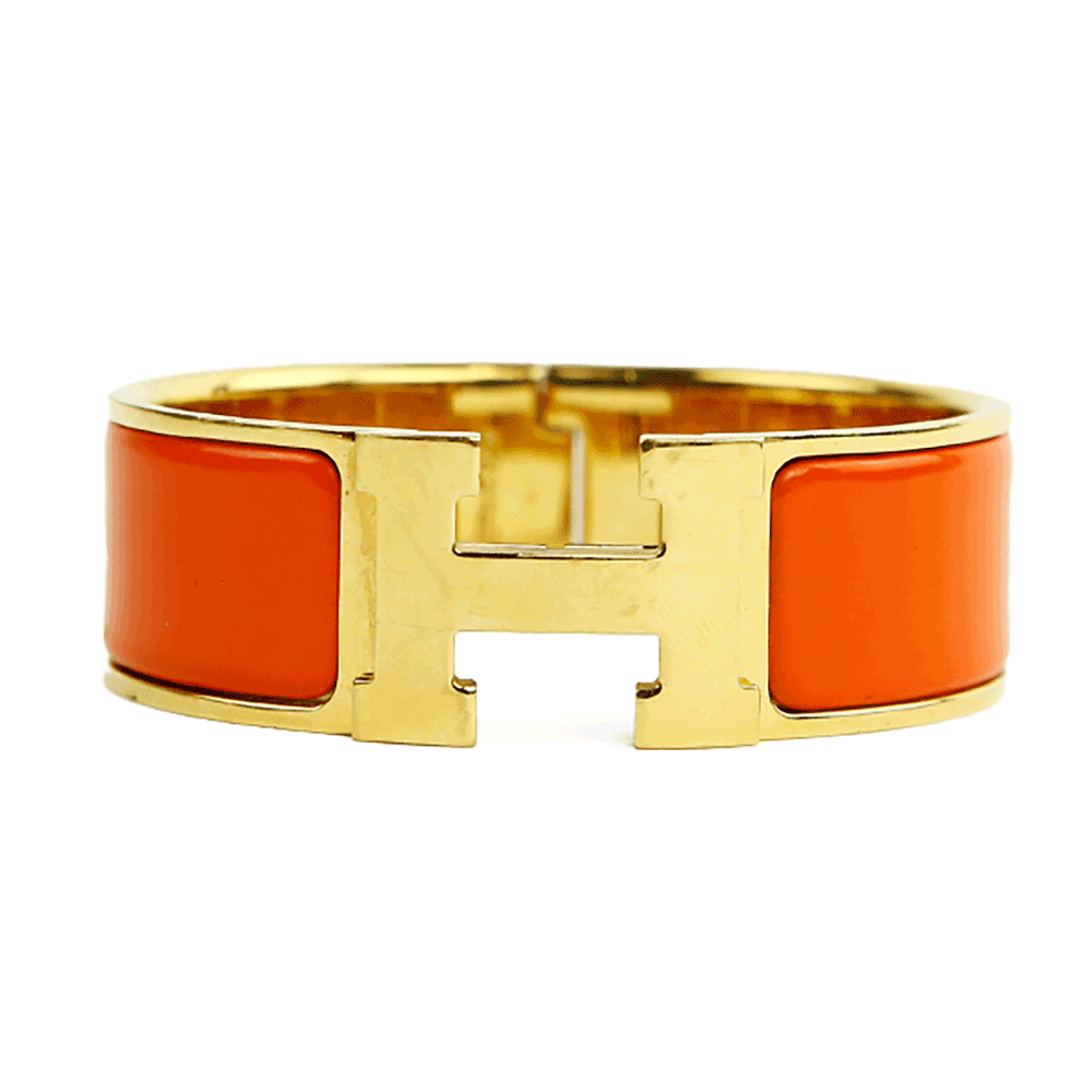 Front view of Hermès Clic Clac H Enamel Bracelet