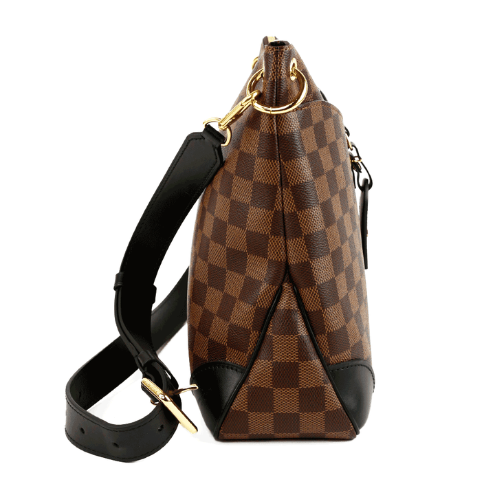 side view of Louis Vuitton Damier Ebene Canvas 
Leather Odéon MM