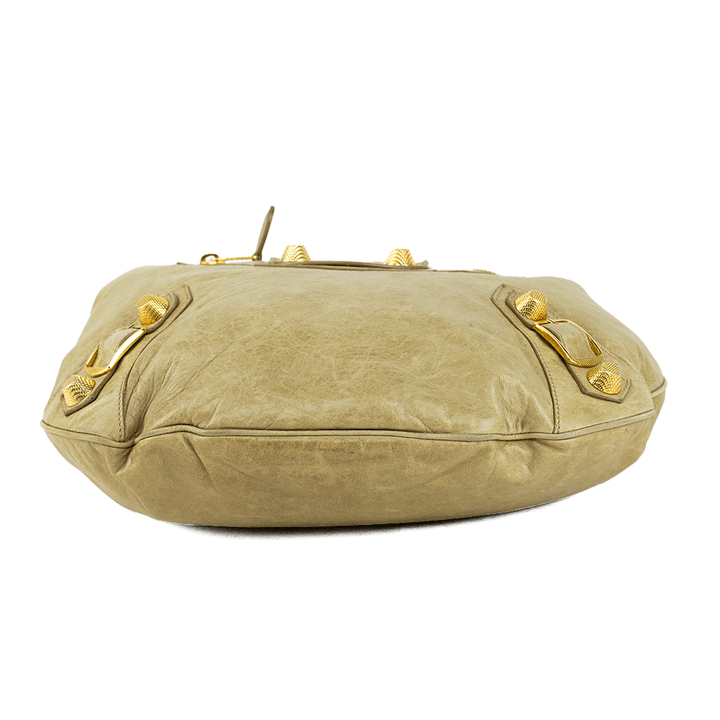 base view of Balenciaga Motocross Giant 21 Beige Leather Hobo Bag