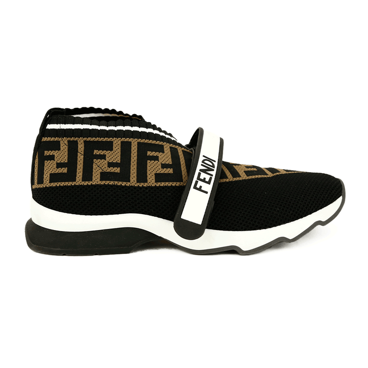 side view of Fendi Rockoko FF Knit Sock Sneakers