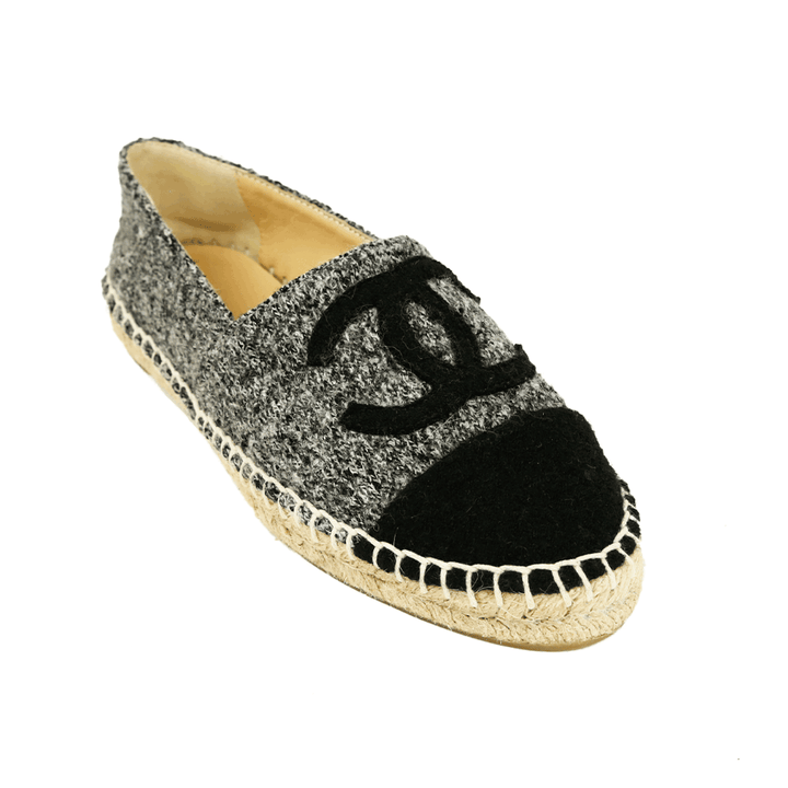 Chanel Gray Wool CC Espadrilles