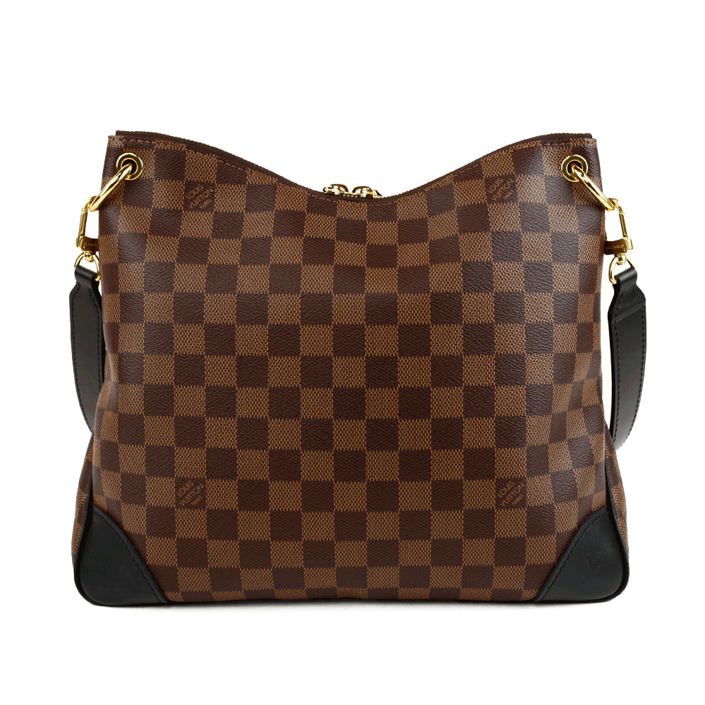 back view of Louis Vuitton Damier Ebene Canvas 
Leather Odéon MM