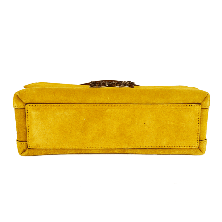 Dolce 
Gabbana Yellow Suede DG Millennials Shoulder Bag