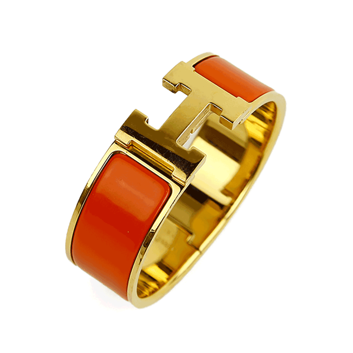 Top view of Hermès Clic Clac H Enamel Bracelet