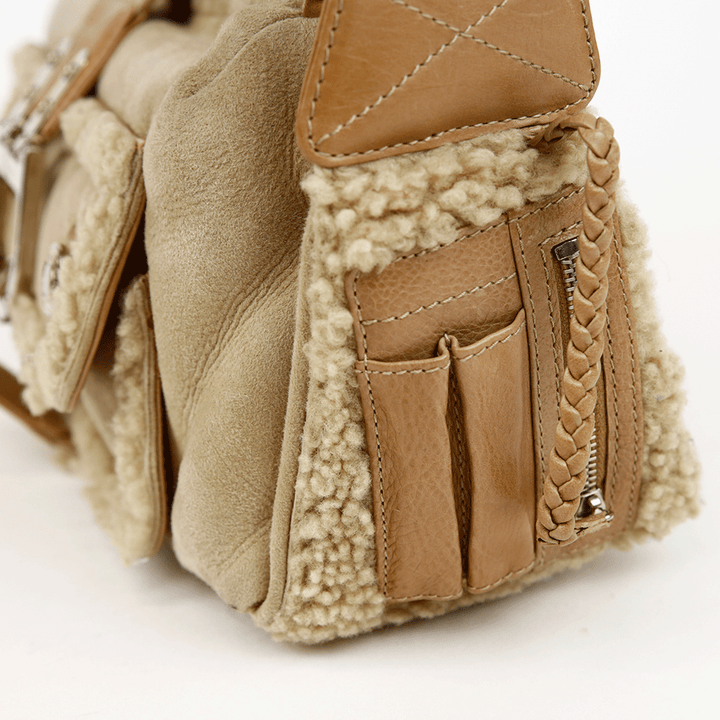 Christian Dior Vintage Shearling Flight Bag