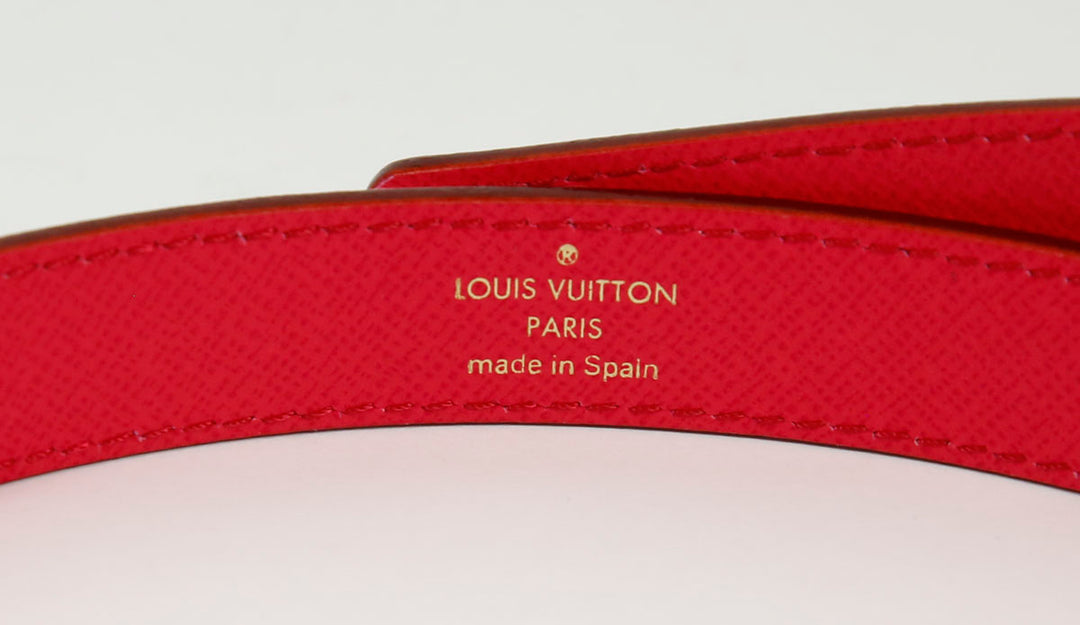 Louis Vuitton White 
Multicolor Leather Slim Belt