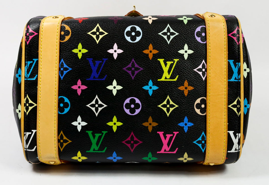 Louis Vuitton Black 
Multicolor Coated Canvas Priscilla Top Handle Bag