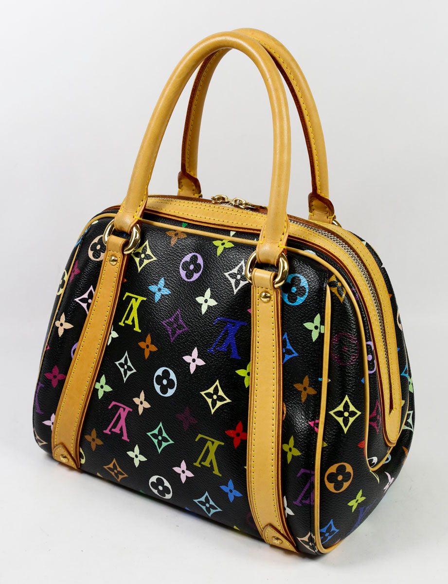 Louis Vuitton Black 
Multicolor Coated Canvas Priscilla Top Handle Bag