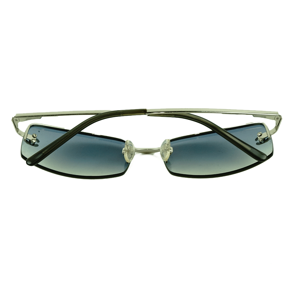 Back View of Chanel Blue CC Square Frame Sunglasses