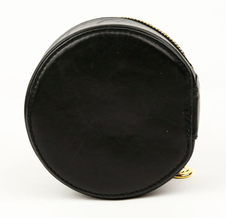 Chanel Black Lambskin Leather Vintage Jewelry Box