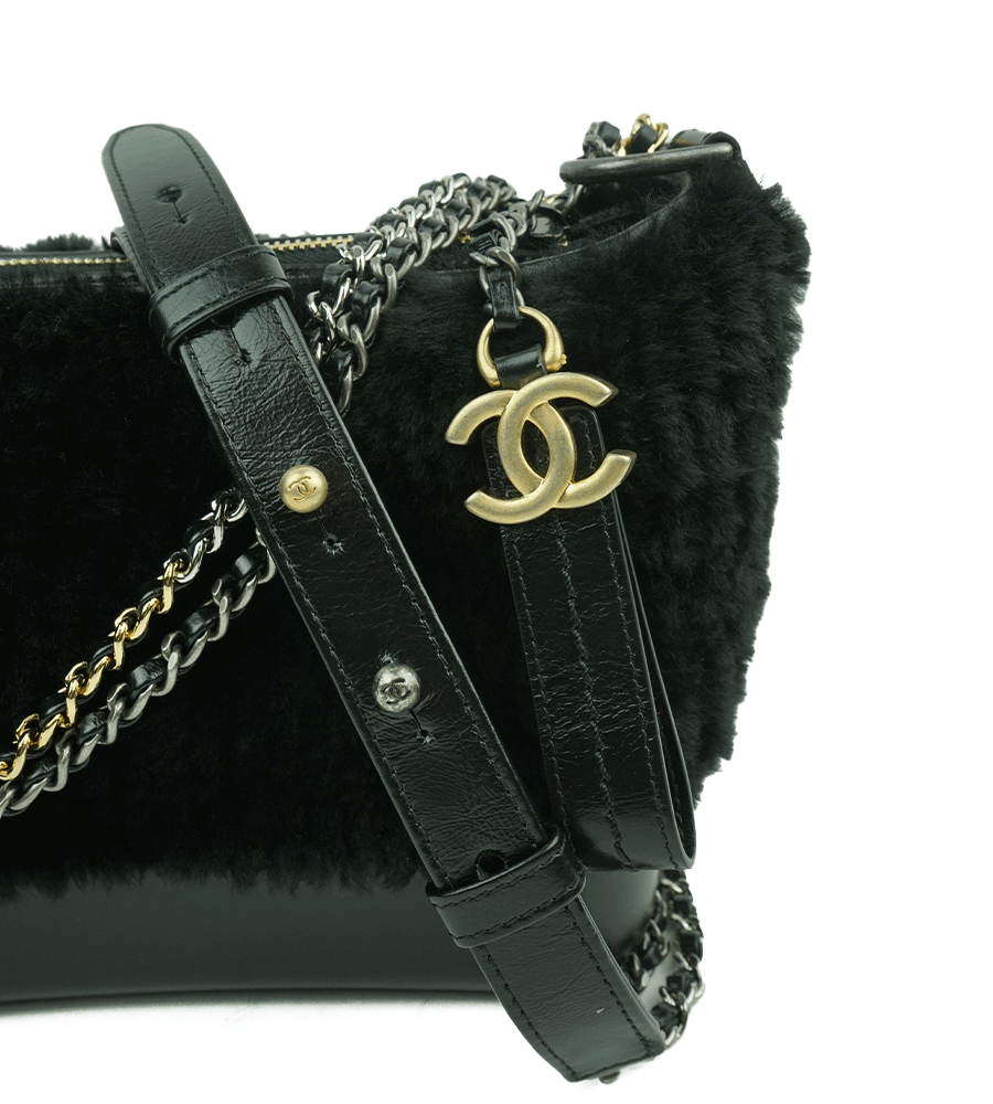 Chanel Small Gabrielle Shearling Hobo Bag