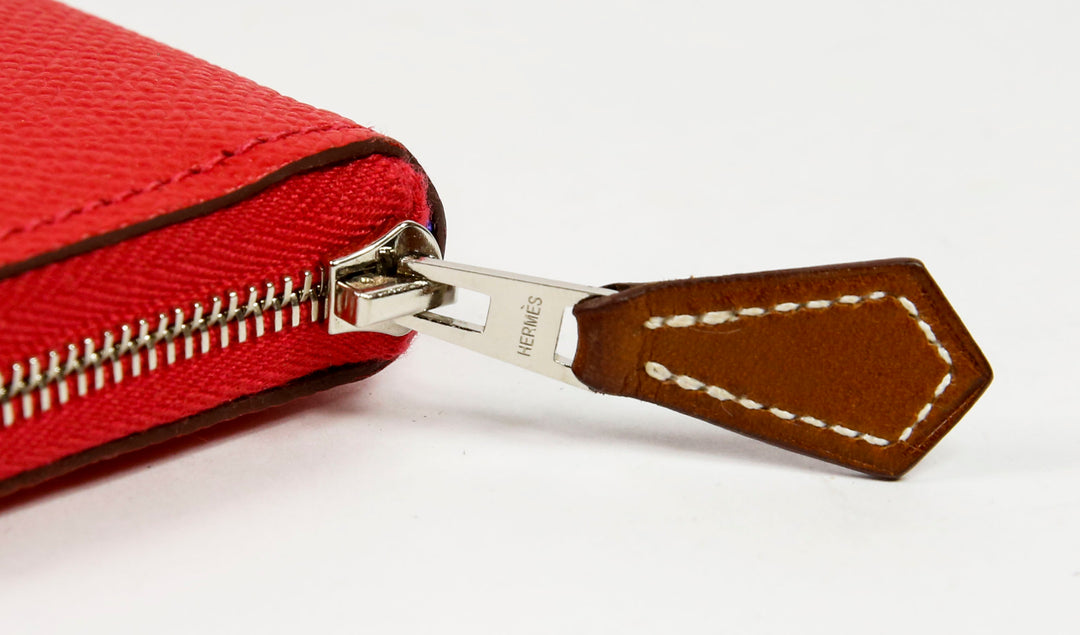 Hermes Red Epsom Leather Silk
In Classic Wallet