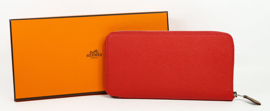 Hermes Red Epsom Leather Silk
In Classic Wallet