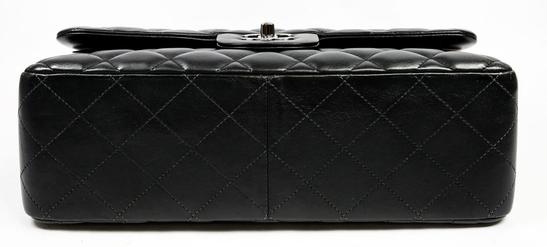 Chanel Black Quilted Lambskin Maxi Double Flap Shoulder Bag