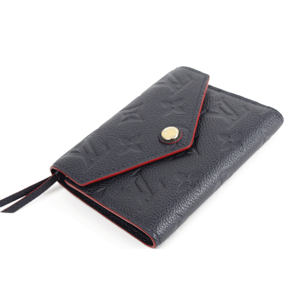 Flat View of Louis Vuitton Navy Empreinte Victorine Wallet