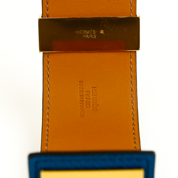 Hermès Collier de Chien Blue 
Gold Bracelet