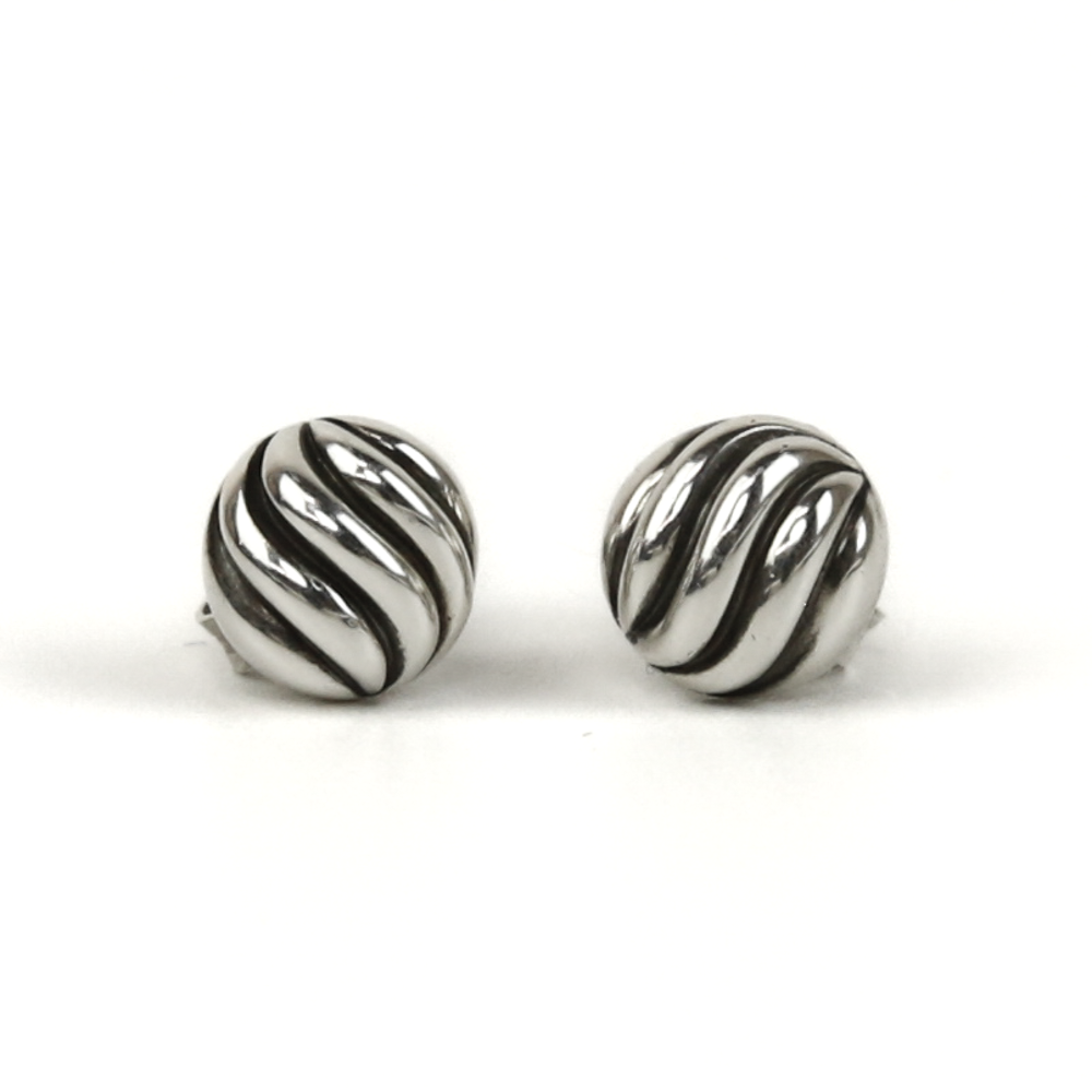 David Yurman Sterling Silver Sculpted Cable Stud Earrings